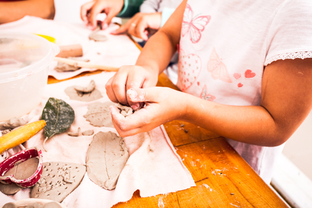 Children with mothers are sculptの写真素材