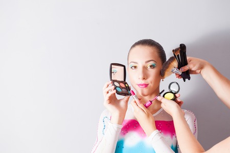 Woman with set of make-up