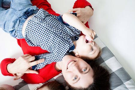 The children with momsの写真素材