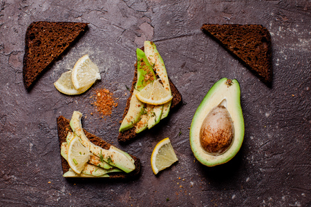 Vegan avocado sandwichの写真素材