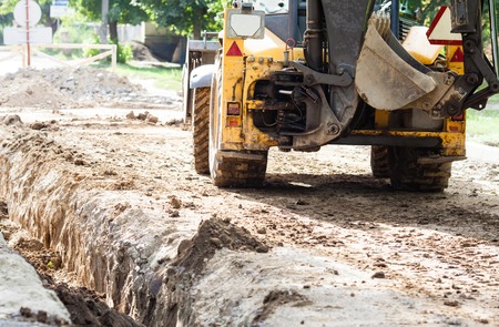 Excavator while working