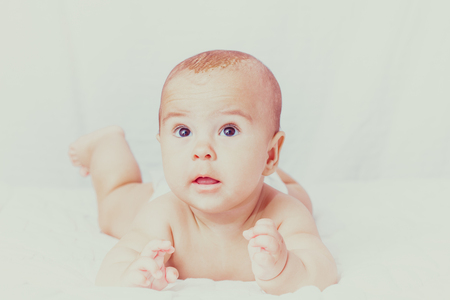 Cute baby portraitの写真素材