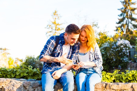 Tourists decide where to go nextの写真素材