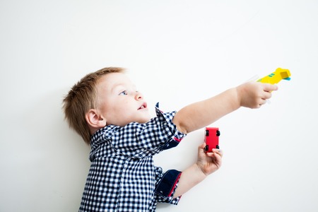 The boy playingの写真素材