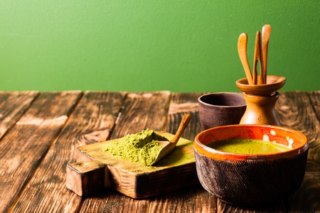 Matcha tea still lifeの写真素材