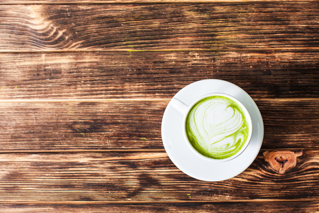 Matcha latte cupの写真素材