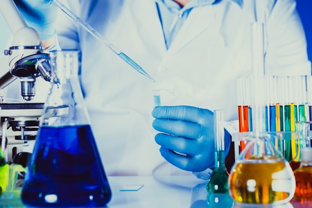 Scientist in chemical lab