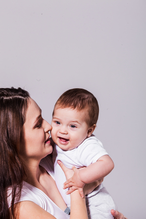 Happy mother holding her childの写真素材