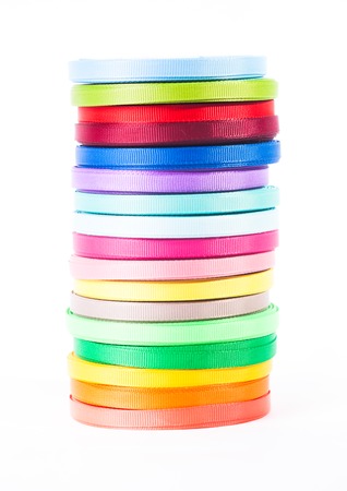 The ribbons isolated on the white backgroundの写真素材