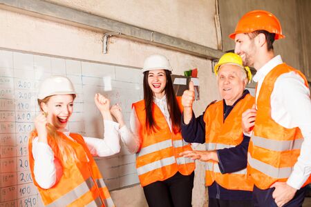 Group of managers celebrating to do list