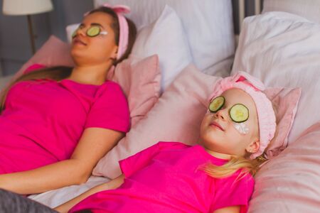 Spa salon at home on sunday morningの写真素材