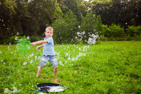Creating soap bubbles turns into a magical action