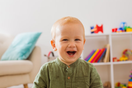 Kindergarten that causes positive emotions in the babyの写真素材