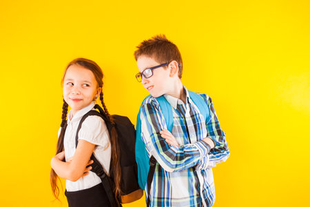 The happy pupils are ready for successful learning