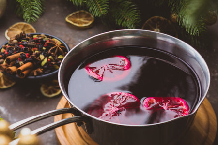 Traditional recepies of mulled wine made the new wayの写真素材