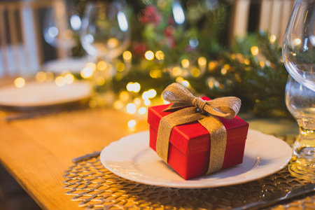 Celebrating Christmas far from family and friendsの写真素材