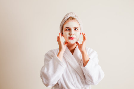 The beautiful woman having fun relaxing during spa treatmentsの写真素材