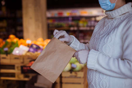 Using disposable bags and means of protectionの写真素材