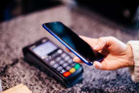 Easier way to use mobile payment then traditionalの写真素材