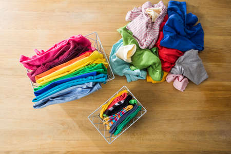 Zero waste wardrobe concept or mindful consuptionの写真素材