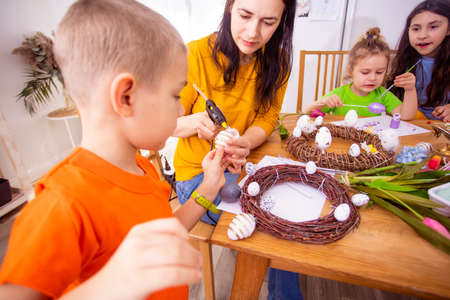 Family time together while lockdown before Easterの写真素材