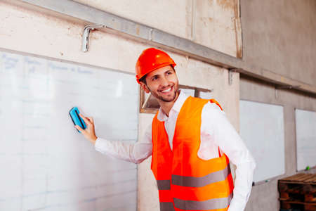 The young engineers are practicing at the factoryの写真素材