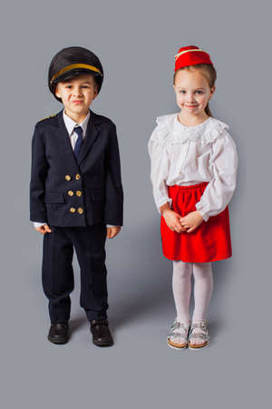 the little couple are dreaming for future jobの写真素材