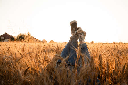Carefree life of young couple in loveの写真素材