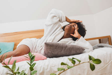 The woman is relaxing alone at the spa