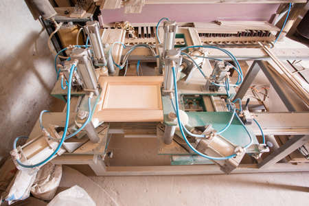 Modern carpentry shop for the manufacture wooden furnitureの写真素材