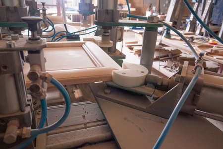 Modern carpentry shop for the manufacture wooden furnitureの写真素材