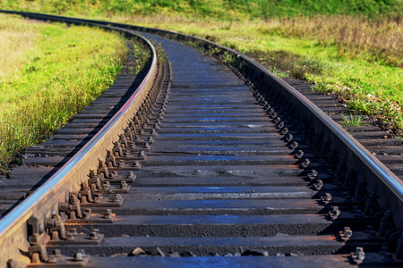 railway track on a bright sunny day 