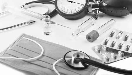 Protective mask against viruses and flu during an epidemicの写真素材