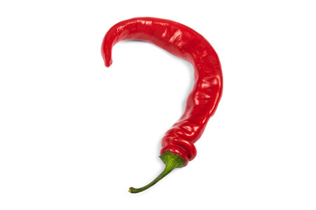 red hot chili pepper isolated on white backgroundの写真素材