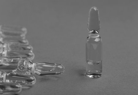 medical ampoules for injection with medicine for diseases
