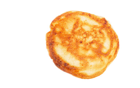 delicious round shaped pancake isolated on white backgroundの写真素材