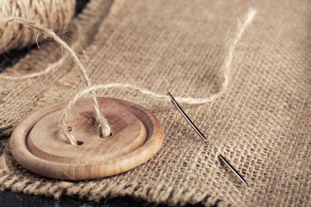 burlap a rough vintage piece of fabricの写真素材
