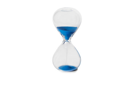 small precise hourglass isolated on white background