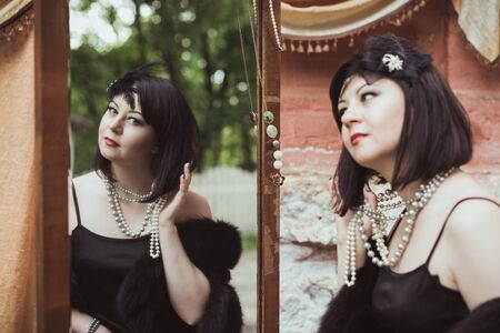 Portrait of a woman in retro style