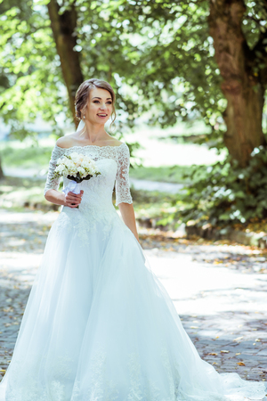 Bouquet in brides handsの写真素材