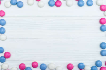 Frame from colorful mint candiesの写真素材