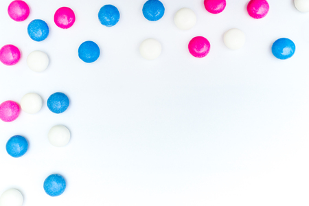 Colored chocolate coated candyの写真素材