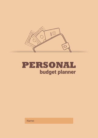 Cover of the personal monthly budget planner, vector illustrationのイラスト素材