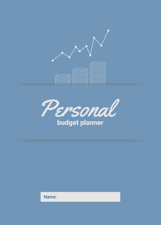 Cover of the personal monthly budget planner, vector illustrationのイラスト素材
