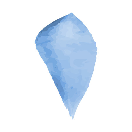 Isolated abstract vector illustration features a single light blue petal with watercolor texture. This element can be used in various nature conservation projects.のイラスト素材