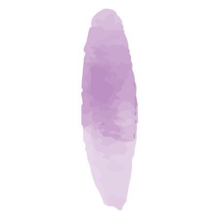 A single purple watercolor petal illustration, used for design and environmental conservation infographics. Vector image on a plain white background.のイラスト素材
