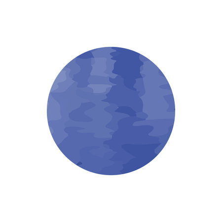 A single, isolated blue petal is rendered in a loose watercolor style. This digital illustration uses soft edges and varying hues to create a textured effect, presented on a white background.のイラスト素材