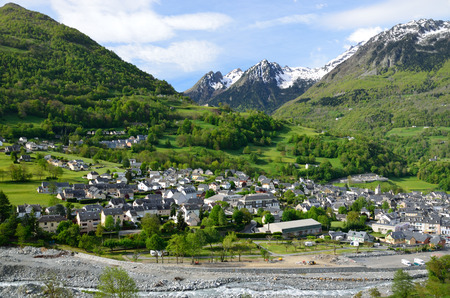 The French town Luz-Saint-Sauveur is inside one of the most beautiful valleys in Hautes-Pyrenees のeditorial素材