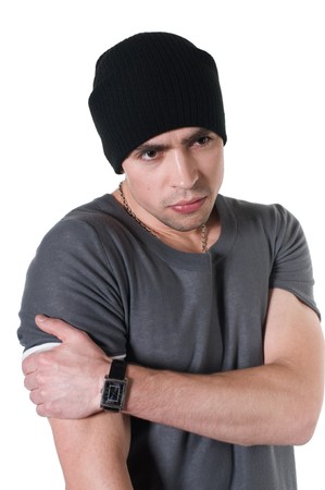 Man has a pain in a shoulderの写真素材