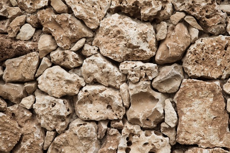 Detail shot of an old stone wall.